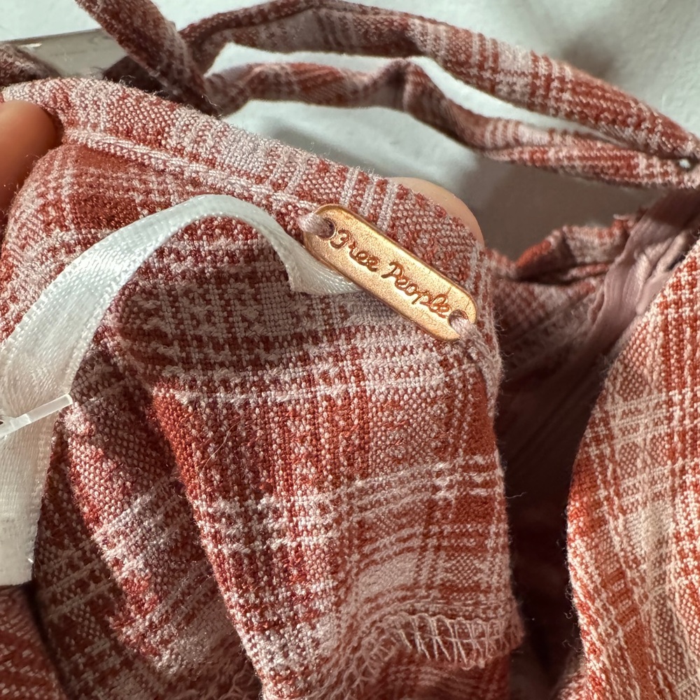 Free People Plaid Jumpsuit in Red and Pink - Picture 8 of 9